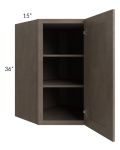 Providence Natural Grey 27x36x15 Wall Diagonal Corner Cabinet