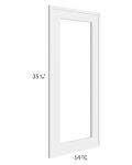 Portland White 27x36x15 Wall Diagonal Corner Glass Door Only with Glass Included 