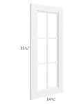 Signature Vanilla 27x36x15 Wall Diagonal Corner Mullion Glass Door Only with Glass Included