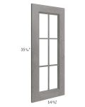 Providence Slate Grey 27x36x15 Wall Diagonal Corner Mullion Glass Door Only with Glass Included