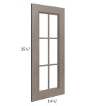 Providence Natural Grey 27x36x15 Wall Diagonal Corner Mullion Glass Door Only with Glass Included