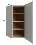 Tuscan Painted Grey 27x42 Diagonal Corner Wall Cabinet