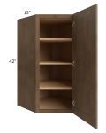 Midtown Mocha Shaker 27x42 Diagonal Corner Wall Cabinet