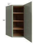 Midtown Pistachio Green Shaker 27x42 Diagonal Corner Wall Cabinet