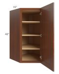 Phoenix Caramel Glaze 27x42 Wall Diagonal Corner Cabinet