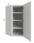 Portland White 27x42x15 Wall Diagonal Corner Cabinet