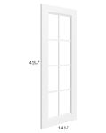 Signature Vanilla 27x42x15 Wall Diagonal Corner Mullion Glass Door Only with Glass Included