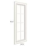 Signature Vanilla 27x42x15 Wall Diagonal Corner Mullion Glass Door Only with Glass Included