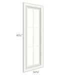Signature Vanilla 27x42x15 Wall Diagonal Corner Mullion Glass Door Only with Glass Included