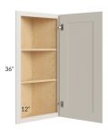 Asheville Cloud Shaker 12x36 Wall End Angle Cabinet