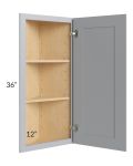 Asheville Grey Shaker 12x36 Wall End Angle Cabinet
