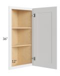 Asheville White Shaker 12x36 Wall End Angle Cabinet