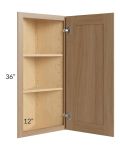 Asheville Rift Oak Shaker 12x36 Wall End Angle Cabinet