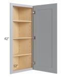 Asheville Grey Shaker 12x42 Wall End Angle Cabinet