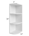 Brighton White Shaker 9x30 Wall End Shelf Cabinet