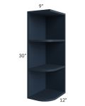 Southport Blue Shaker 9x30 Wall End Shelf Cabinet