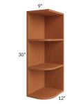 Lexington Cinnamon Glaze 9x30 Wall End Shelf Cabinet 