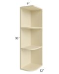 Casselton Ivory 9x36 Wall End Shelf Cabinet
