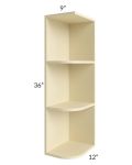 Phoenix Cream Glaze 9x36 Wall End Shelf Cabinet 