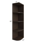 Southport Espresso Shaker 9x42 Wall End Shelf Cabinet