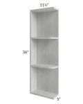 Heather Grey Shaker 05x36 Wall End Shelf Cabinet