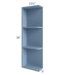 Sky Blue Shaker 05x36 Wall End Shelf Cabinet