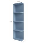 Sky Blue Shaker 05x42 Wall End Shelf Cabinet