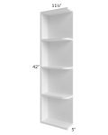 Portland White 05x42 Wall End Shelf Cabinet
