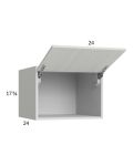 Euro White Grain 24x17-5/8x24 Flip Up Door Wall Cabinet