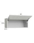 Euro White Grain 30x12-5/8 Flip Up Door Wall Cabinet