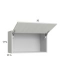 Euro White Grain 30x17-5/8 Flip Up Door Wall Cabinet