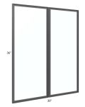 Venetian White Matte 30x36 Glass Door Only