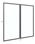 Venetian White Gloss 36x36 Glass Door Only