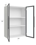 Venetian White Matte 24x36 Wall Diagonal Cabinet Glass Door Only