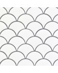 White Glossy Fish Scale Mosaic Wall Tile