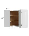 Southport White Shaker 24x30 Easy Reach Corner Wall Cabinet