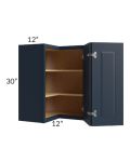 Southport Blue Shaker 24x30 Easy Reach Corner Wall Cabinet