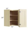 Phoenix Cream Glaze 24x30 Easy Reach Corner Wall Cabinet