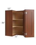 Phoenix Caramel Glaze 24x36 Easy Reach Corner Wall Cabinet
