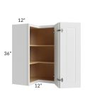 Southport White Shaker 24x36 Easy Reach Corner Wall Cabinet