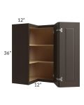 Southport Espresso Shaker 24x36 Easy Reach Corner Wall Cabinet