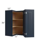Southport Blue Shaker 24x36 Easy Reach Corner Wall Cabinet