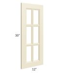 Casselton Ivory 12x30 Mullion Glass Door Only 