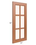 Lexington Cinnamon Glaze 15x36 Mullion Glass Door Only  (can be used with a 24x36 corner cabinet)