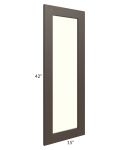 Southport Espresso Shaker 15x42 Glass Door Only  (can be used with a 24x42 corner cabinet)