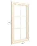 Phoenix Cream Glaze 18x36 Mullion Glass Door Only