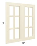 Casselton Ivory 27x30 Mullion Glass Doors Only