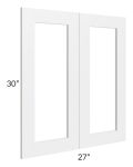 Southport White Shaker 27x30 Glass Doors Only