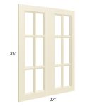 Casselton Ivory 27x36 Mullion Glass Doors Only