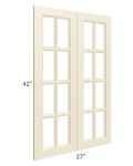 Casselton Ivory 27x42 Mullion Glass Doors Only